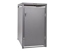 Abri pour poubelles 1-volet - Couleur: gris aluminium, Largeur: 66 cm, Hauteur: 116 cm, Profondeur: 80 cm