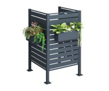 Panneau brise-vue pour poubelles 3-faces - Largeur: 85 cm, Hauteur: 150 cm, Profondeur: 85 cm, couleur: anthracite