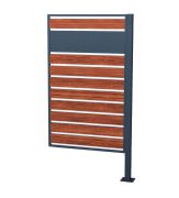 Panneau brise-vue pour poubelles 1-face - Couleur: aspect bois + anthracite