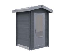 Abri de jardin en WPC Seegarten - Longueur: 150 cm, Largeur: 150 cm, Hauteur: 247 cm, couleur: gris foncé