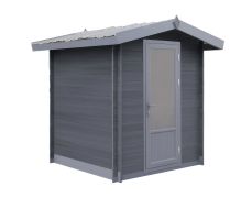 Abri de jardin en WPC Abendruh - Longueur: 193 cm, Largeur: 193 cm, Hauteur: 253 cm, couleur: gris foncé