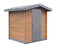 Abri de jardin en WPC Abendruh - Longueur: 193 cm, Largeur: 193 cm, Hauteur: 253 cm, couleur: aspect bois