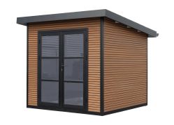 Abri de jardin en WPC Naturhaus - Longueur: 223 cm, Largeur: 223 cm, Hauteur: 225 cm, couleur: aspect bois