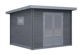 Abri de jardin en WPC Gartenoase - Longueur: 300 cm, Largeur: 300 cm, Hauteur: 239 cm, couleur: gris foncé