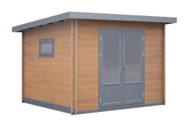 Abri de jardin en WPC Gartenoase - Longueur: 300 cm, Largeur: 300 cm, Hauteur: 239 cm, couleur: aspect bois