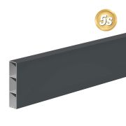 Socle de clôture préfabriqué en aluminium - Hauteur: 20 cm, Épaisseur: 4,4 cm, Longueur: 247 cm, Couleur: anthracite