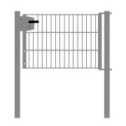 Portail en treillis métallique à 1 vantail, Largeur libre: 95 cm, Largeur totale, poteaux compris: 107 cm, Finition: Galvanisé, Hauteur: 63 cm