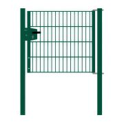 Portail en treillis métallique à 1 vantail, Largeur libre: 95 cm, Largeur totale, poteaux compris: 107 cm, Finition: Revêtement vert, Hauteur: 83 cm