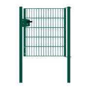 Portail en treillis métallique à 1 vantail, Largeur libre: 95 cm, Largeur totale, poteaux compris: 107 cm, Finition: Revêtement vert, Hauteur: 103 cm