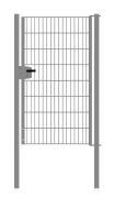 Portail en treillis métallique à 1 vantail, Largeur libre: 95 cm, Largeur totale, poteaux compris: 107 cm, Finition: Galvanisé, Hauteur: 163 cm