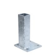 Embase pour poteau - côté mur, galvanisée - Dimensions: 60 x 60 mm