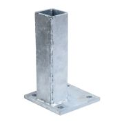 Embase pour poteau - côté mur, galvanisée - Dimensions: 80 x 80 mm