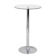 Table haute ronde en verre Apolo 136 | Plateau en verre sécurisé 10 mm | Structure chromée élégante | Ø 60 cm