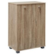 Meuble à chaussures Apolo 147 spacieux | Sonoma / Gris | 4 compartiments | 90 x 60 x 35 cm
