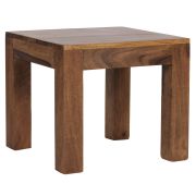 Table basse compacte en bois massif de Sheesham Apolo 152 | Finition Sheesham teinté | 40 x 45 x 45 cm