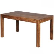 Table de salle à manger artisanale Apolo 189, Couleur : Sheesham - Dimensions : 80 x 140 cm (l x p), en bois massif de Sheesham