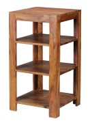 Petit meuble en bois massif Sheesham | 3 niches de rangement | 80 x 44 x 44 cm | Finition artisanale