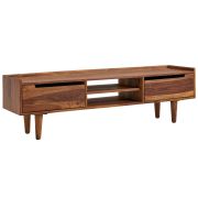Meuble TV bas en sheesham partiellement massif | 145 x 43 x 35 cm | Grand espace de rangement | Design moderne