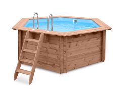 Piscine en bois Verano 01 - Ensemble en pin KDI - Dimensions (cm) : 307 x 355 x 116 (L x l x h), pompe et filtre à sable inclus