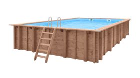 Piscine en bois Verano 09 - Ensemble en pin KDI - Dimensions (cm) : 492 x 834 x 138 (L x l x h), pompe et filtre à sable inclus
