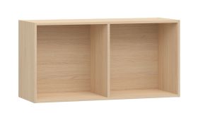 Étagère murale Aenna 79 | 2 compartiments | Design moderne et sobre | Robuste | Finition chêne | 50,5 x 100,5 x 33,5 cm