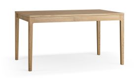 Table de salle à manger à ralonge / Couleur : Chêne / 145-225 x 90 cm / Deux inserts de 40 cm de large / Utilisation confortable / Plateau de table arrondi / Forme harmonieuse