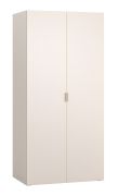 Armoire à portes battantes / Penderie / Couleur : Beige / Poignées : Beige / 1 tringle à vêtements / 7 compartiments / Éclairage LED avec capteur inclus / Fonction soft-close