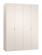 Portes pliantes / Armoire / Couleur : Beige / Poignées : Beige / 3 tiroirs / 3 tringles à vêtements / Dimensions : 180 x 57 x 241 cm / Eclairage LED inclus / Soft-Close