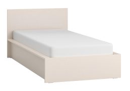 Lit simple / Lit d'appoint / Couleur : Beige / Sommier à lattes avec élévateur inclus / Pour un sommeil réparateur / Surface de couchage : 90 x 200 cm / Avec tête de lit / Design minimaliste