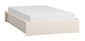 Lit simple / Lit pour adolescents / Couleur : Beige / Sans tête de lit / Pour un sommeil réparateur / Surface de couchage : 120 x 200 cm / Sommier à lattes avec élévateur inclus / Pour chambre d'amis