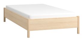 Lit simple Aegir 35 | Chêne naturel | 120 x 200 cm | Sommier inclus | Charnières lift-up | Structure robuste