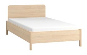 Lit simple robuste Aegir 33 | Design scandinave | Chêne | Tête droite | 120 x 200 cm | Sommier inclus