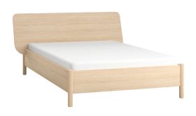 Lit simple ou d’appoint Aegir 20 avec tête de lit | Chêne | Japandi | 140 x 200 cm | Sommier inclus | Rangement Lift up