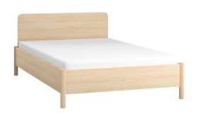 Lit simple robuste Aegir 24 | Tête de lit droite | Japandi | Chêne | 140 x 200 cm | Sommier inclus
