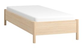 Lit simple / lit d'appoint au design scandinave Aegir 43, couleur : chêne, sommier à lattes élastiques inclus, surface de couchage : 90 x 200 cm, très stable et robuste