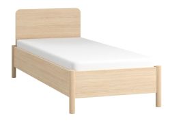 Lit simple ou d’appoint style Japandi Aegir 40 | Tête droite | Chêne | Sommier inclus | 90 x 200 cm | Robuste