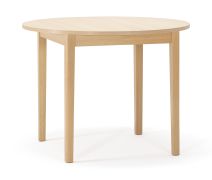 Table de salle à manger / Couleur : Beige / Hêtre / Extensible jusqu'à 140 cm / Diamètre : 100 cm / Cadre en bois / Rond / Adapté aux petites cuisines ou salles à manger