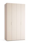 Porte pliante / Armoire / Couleur : Beige / 2 portes / Éclairage LED inclus / 3 tiroirs / Poignées : Or rose / 127 x 60 x 225 cm / Une tringle à vêtements