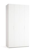 Porte pliante / Armoire / Couleur : blanc / 2 portes / Poignées : Or / incl. éclairage LED avec détecteur de mouvement / 127 x 60 x 240 cm / 4 compartiments / Poignées : Métal