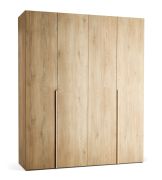 Porte pliante / Armoire / Couleur : Chêne / 3 tiroirs / 3 tringles à vêtements / 200 x 60 x 240 cm / incl. éclairage LED avec capteur / Fonction Soft-Close