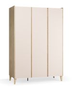 Armoire à portes battantes / penderie / Couleur : chêne / beige / 1 tringle à vêtements / 2 tiroirs / Dimensions : 140 x 60 x 204 cm / Fonction Soft-Close / Eclairage LED