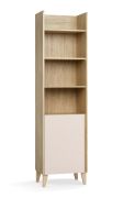 Étagère / 1 Porte battante / Couleur : Chêne / Beige / 5 compartiments / Étroit / Fonction soft-close / Dimensions : 54,5 x 38 x 204 cm / Protection des bords ABS / Pour le bureau