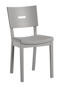 Chaise de salle à manger / Forme ergonomique / Couleur : Gris / Chêne massif / Rembourrage : Gris / Chaise / Dimensions : 43 x 50 x 86 cm / Facile à combiner