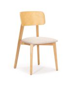 Chaise de salle à manger / Assise rembourrée / Couleur : Chêne / Beige / Structure bouclée / Facile d'entretien / Adapté aux animaux domestiques / Dimensions : 47 x 50 x 80 cm / Tissu de haute qualité