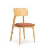Chaise de salle à manger avec assise rembourrée / Couleur : Chêne / Rouille / Tissu Portland / Dimensions : 47 x 50 x 80 cm / Le tissu est respectueux des animaux domestiques / Tissu de haute qualité