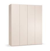 Porte pliante / Armoire / Couleur : Beige / incl. éclairage LED avec capteur de mouvement/ 2 tiroirs / Poignées : Or / 185 x 57 x 229,5 cm / 3 tringles à vêtements