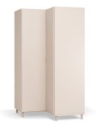 Armoire d'angle / Couleur : Beige / 2 portes battantes / 2 tringles à vêtements / Dimensions : 101,5 x 103,5 x 194 cm / Poignées : Beige / incl. éclairage LED avec capteur de mouvement