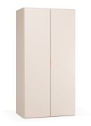 Penderie / Armoire à portes battantes / 2 tringles à vêtements / Éclairage LED avec capteur de mouvement inclus / Poignées : Or / Dimensions : 92,5 x 57 x 185 cm