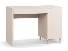 Bureau / Un tiroir / Couleur : Beige / Deux compartiments / Fonction soft-close / Poignées : blanc / Dimensions : 110 x 57 x 78 cm / 1 porte / Pour le bureau