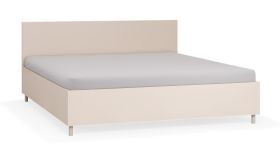 Lit double / 180 x 200 cm / incl. sommier à lattes Lift up / Couleur : Beige / forme non conventionnelle / coffre de lit pour linge de lit / pour chambre à coucher